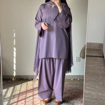 Most Viral 3 Pcs Suit (Orchid)
