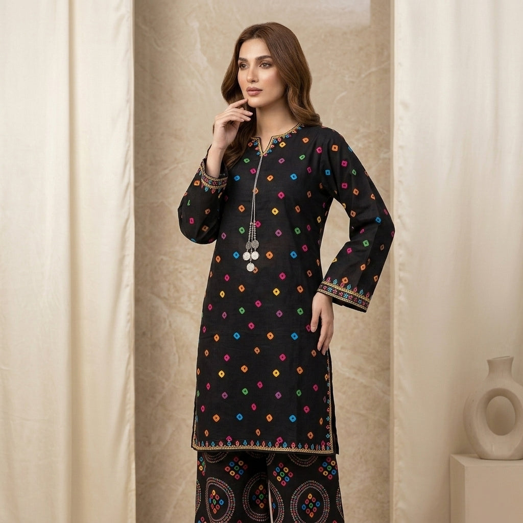 Most Trending 2 PCs Suit (Black)